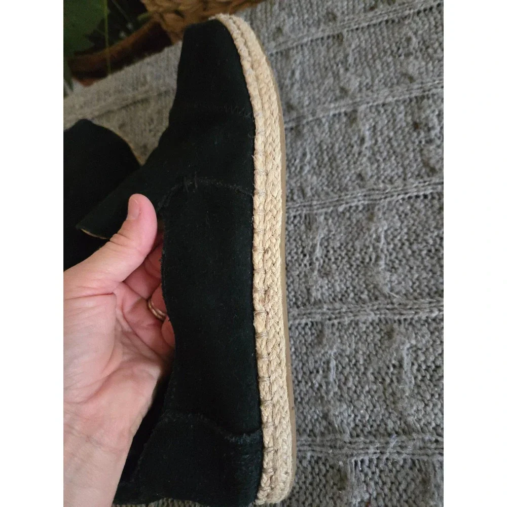TOMS Black Suede Alpargata Espadrille Slip On Flats Women Size 10